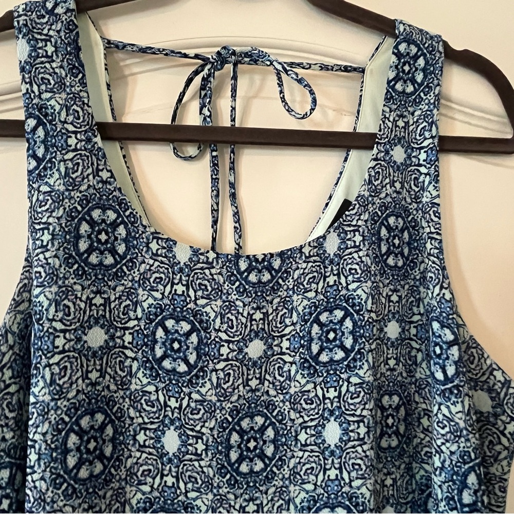 Bobeau Designer Brand Sleeveless Lined Smoky Blue Summer Dress Size Medium - Picture 9 of 14